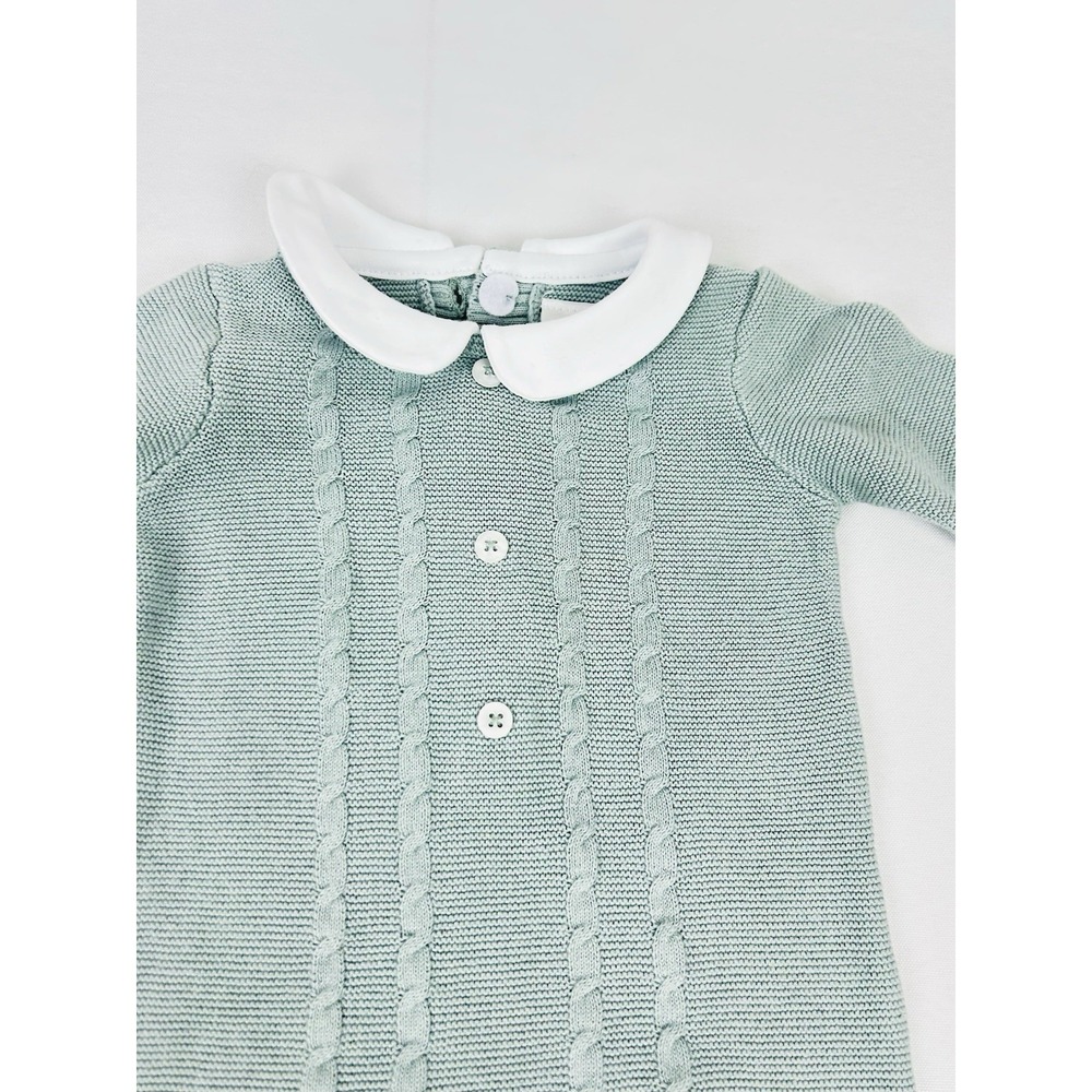 Edgehill Collection Newborn Knit Romper Sage Green - Picture 3 of 8